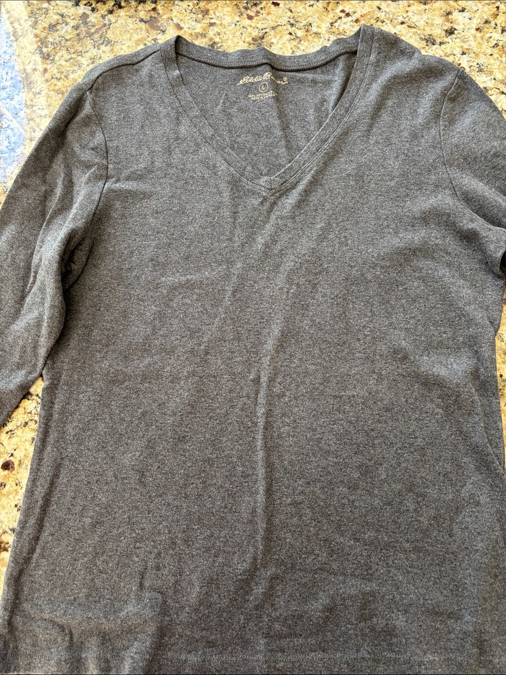Eddie Bauer women’s V-Neck Sweater in Charcoal Gray